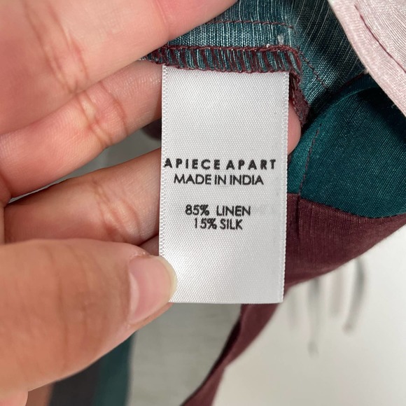 Apiece Apart Isli Viola Top Women's SZ 10 Alhambra Stripe Linen Silk Blend - Picture 11 of 12